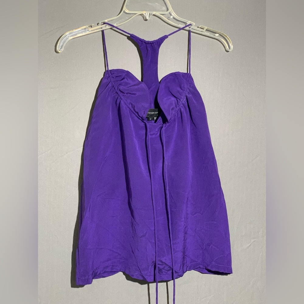 Alexander Wang size 2 100% silk designer purple tank top - Picture 5 of 7